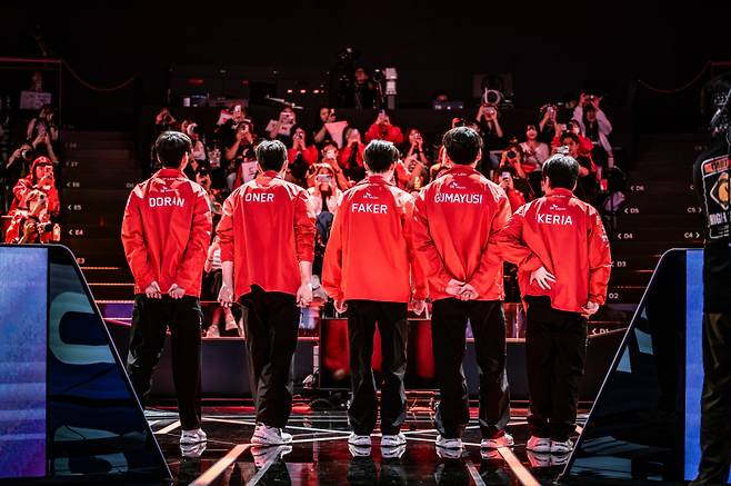 T1 선수단. 라이엇 게임즈 제공
