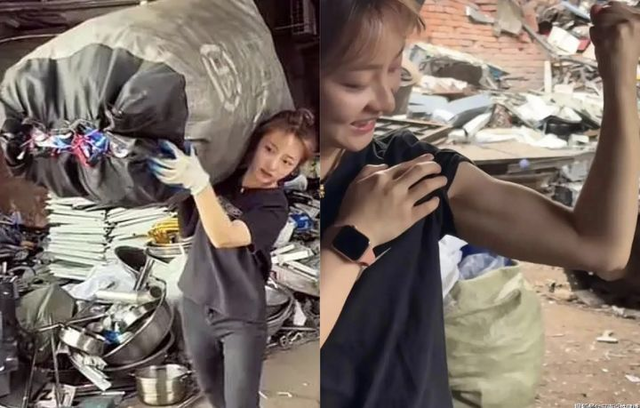 중국에서 밤에 쓰레기를 줍는 여의사 웅 씨가 화제를 모으고 있다. 소후닷컴 뉴시스