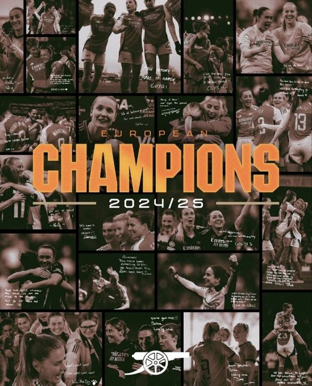 아스널 위민의 우승 포스터. /사진=아스널 위민 SNS