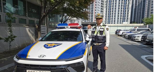 ▲ 춘천경찰서 교통과 교통관리계 소속 정명재 경감.