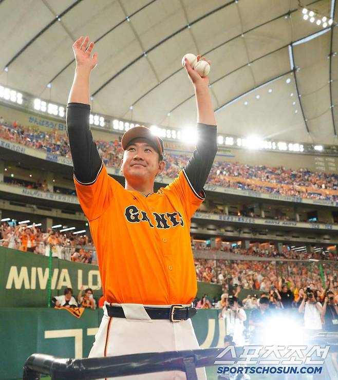 지난겨울 볼티모어 유니폼을 입은 스가노. 요미우리 원조 에이스다. 사진캡처=요미우리 자이언츠 SNS