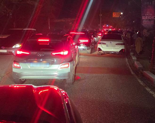 5월17일 당시 축제장 주변 교통상황 ⓒ방문객 제공