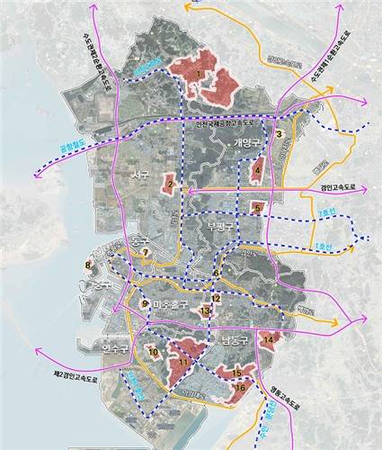 옥외영업 허용 지구단위계획구역 시범 16개구역.사진=인천시 제공.