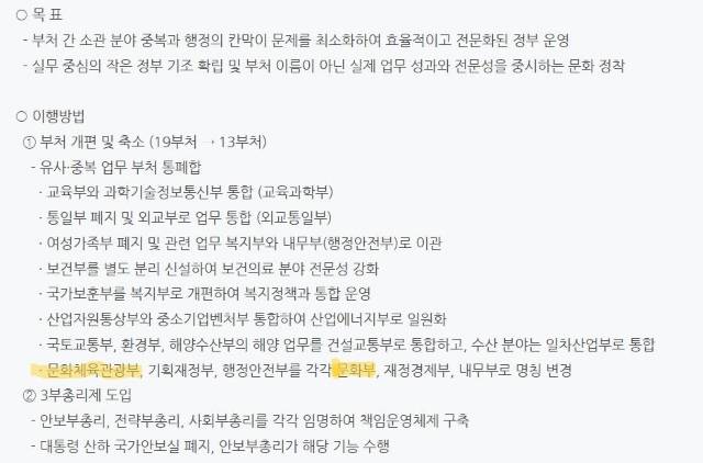 이준석 후보의 문화부 공약. '체육'을 빼겠다는 내용이다. l 중앙선거관리위원회