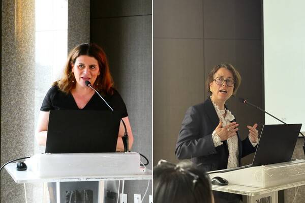 레일유럽 플로랜스 파스키에 영업이사(왼쪽)와 떼제베 리리아 마르헬렌 바젠 해외영업 매니저(오른쪽) / 손고은 기자