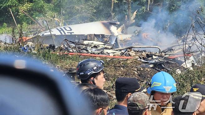 29일 오후 1시 35분쯤 경북 포항 남구 동해면 야산에 해군 해상 초계기 (P-3C)가 추락해 전소됐다 2025.5.29/뉴스1 ⓒ News1 최창호 기자