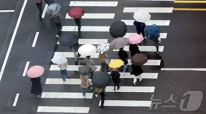 비 내리는 거리.(뉴스1 DB)