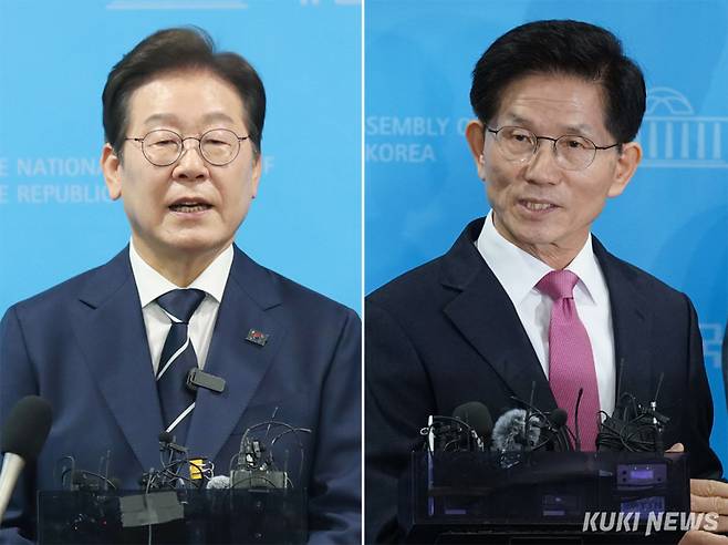 (왼쪽부터) 이재명 더불어민주당 대선 후보와 김문수 국민의힘 대선 후보. 유희태 기자