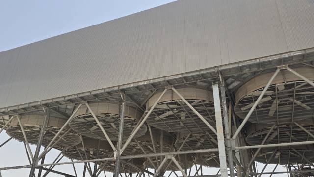 다산DTS가 납품한 사우디아라비아 자푸라1 발전소의 공랭식 설비. 사진=주재현 기자