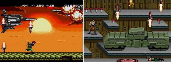 전투기와 미사일 전차 등의 엄청난 보스들이 등장한다