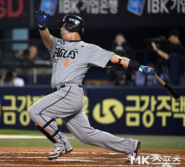 한화 노시환은 29일 잠실 LG전에서 땅볼 타점을 올렸다. 사진=천정환 기자