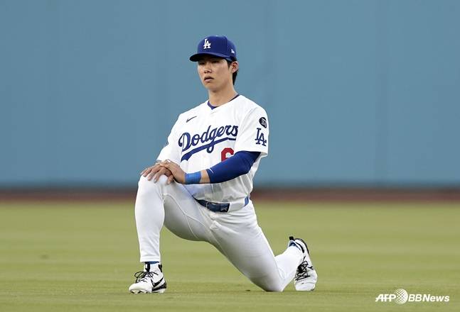 몸 푸는 김혜성. /AFPBBNews=뉴스1