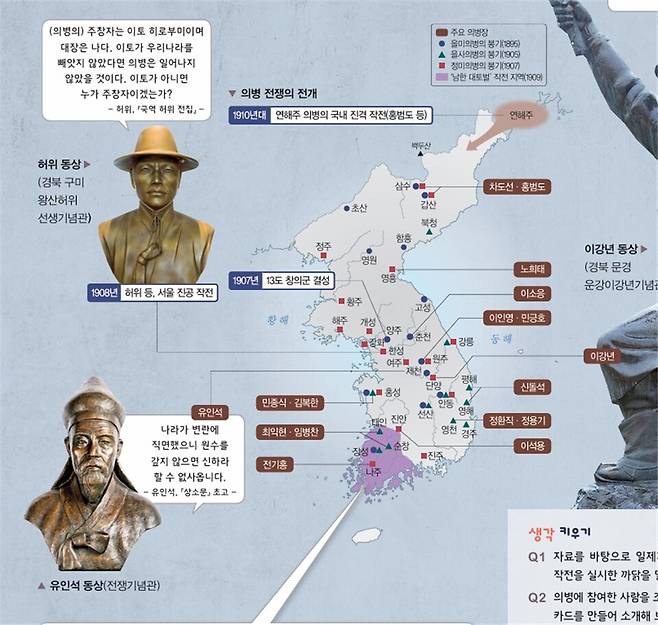 동아 교과서 전국 의병 내용. 제주는 빠져 있다. / 사진=강익준