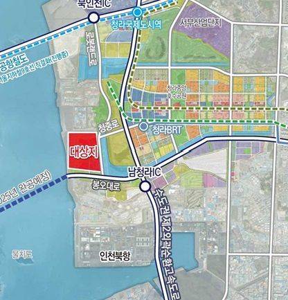 인천도시공사는 인천로봇랜드 내 산업시설 지역을 올 연말까지 도시첨단산업단지로 지정하는 등 이르면 내년 말 민자개발구역의 분양에 들어갈 것으로 전망된다. 사진은 인천로봇랜드 위치도. 인천도시공사 제공.