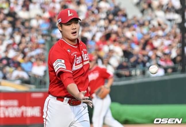 5월 31일 사직 롯데전에 선발 등판한 전영준의 모습.