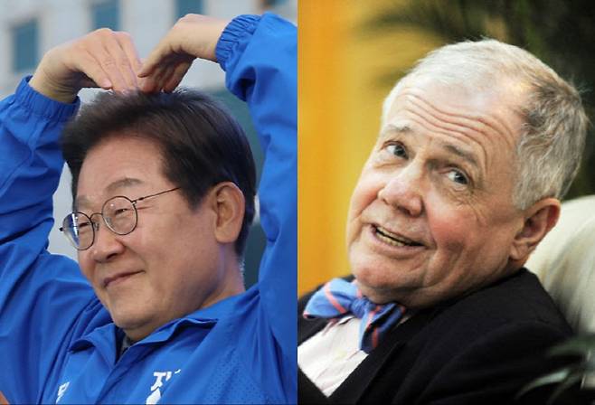 이재명 더불어민주당 대선 후보, 짐 로저스 로저스홀딩스 회장 (사진=연합뉴스/AFP)