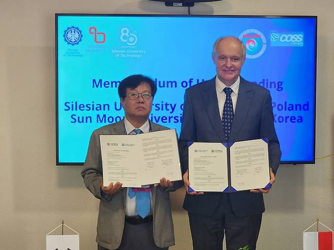 선문대가 폴란드 SUT와 공동수업을 위한 양해각서를 체결했다./사진제공=선문대