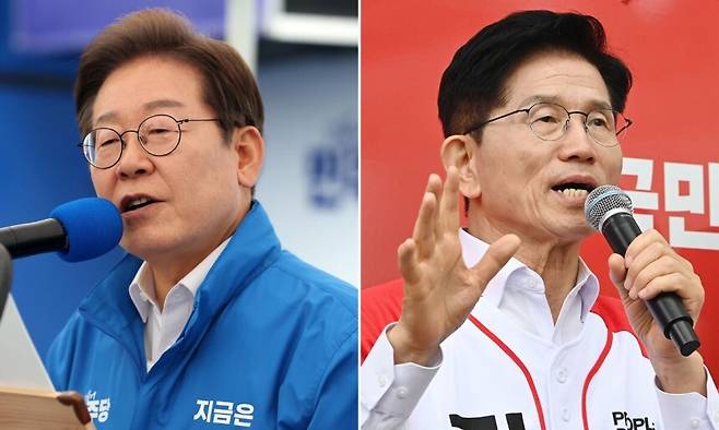 더불어민주당 이재명 대선 후보(왼쪽)와 국민의힘 김문수 대선 후보. 뉴시스