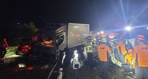 포항 역주행 사고. 경북소방본부 제공