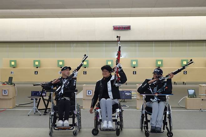 2025 창원 장애인사격 월드컵 R3 금메달 이장호, 은메달 김수완, 동메달 박진호. 사진 | 대한장애인사격연맹