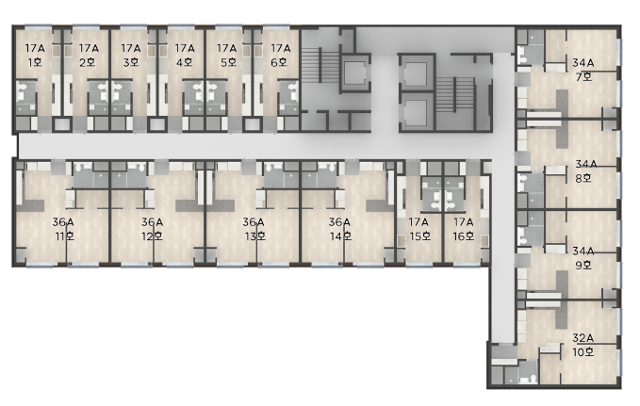 법적으로 '아파트'로 분류된 길동 청년안심주택 주택 배치도. 홈페이지 캡처