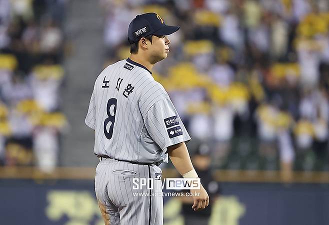 ▲ 7일 광주 KIA전에서 타순이 4번에서 6번으로 조정된 노시환 ⓒ곽혜미 기자