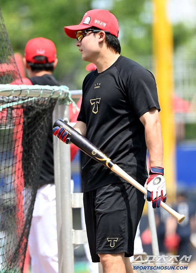 7일 광주KIA챔피언스필드에서 열린 한화와 KIA의 경기, 윤도현이 타격훈련을 하고 있다. 광주=허상욱 기자wook@sportschosun.com/2025.06.07/