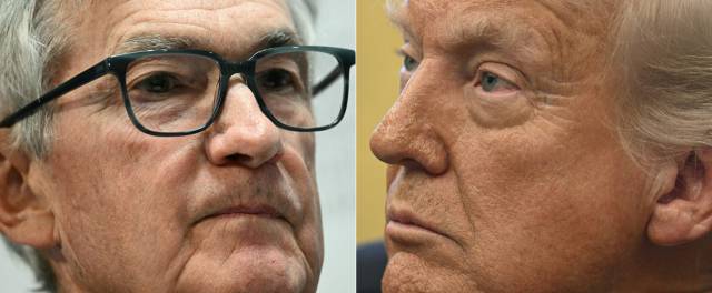제롬 파월(왼쪽) 미국 연방준비제도(Fed·연준) 의장과 도널드 트럼프 미국 대통령. AFP연합뉴스