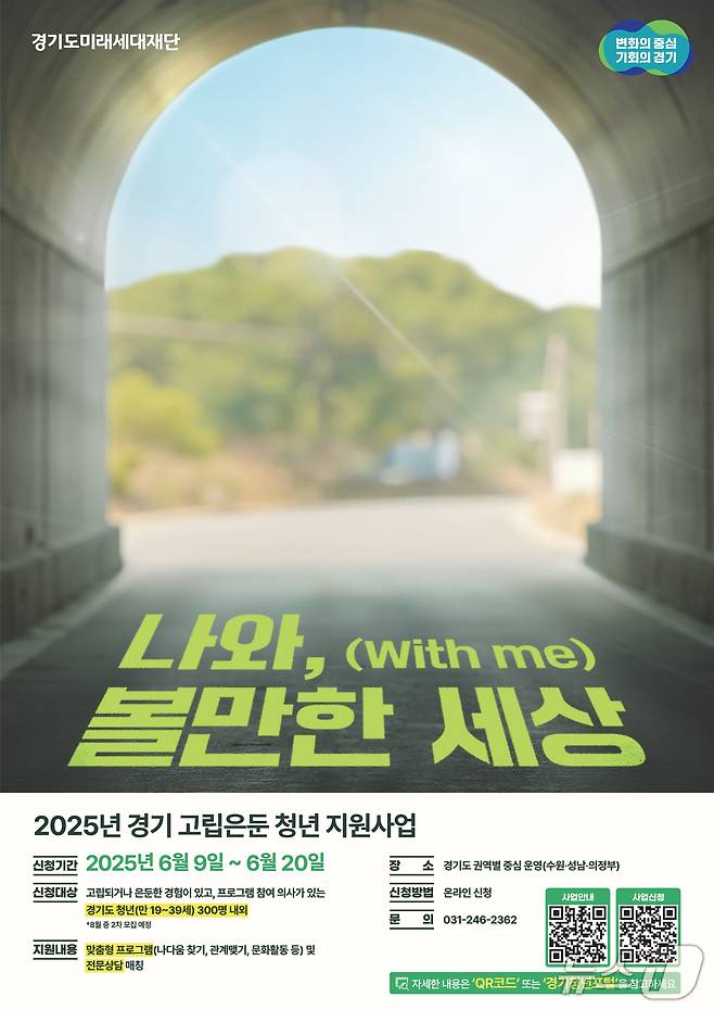 경기 고립은둔청년 지원 사업 홍보 포스터.(경기도 제공, 재판매 및 DB 금지)