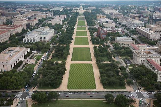 미국 육군 창립 250주년 기념 열병식을 앞둔 워싱턴 DC. AFP연합뉴스