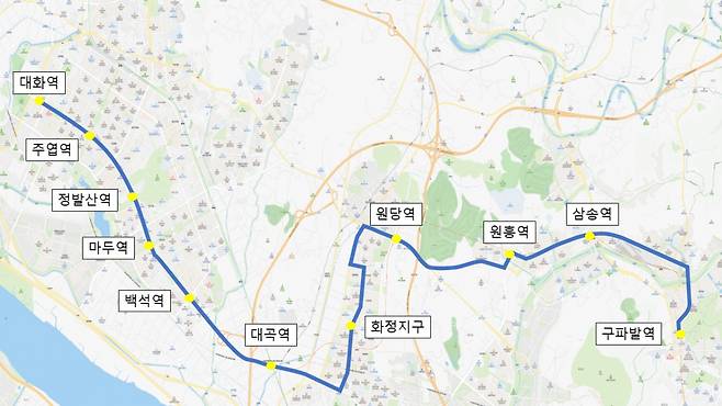 심야버스 N999번 노선도. /사진제공=고양시