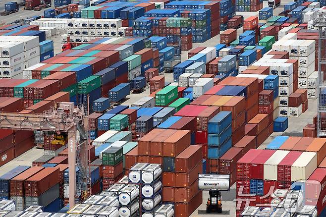 부산항 신선대부두 야적장. 뉴스1 DB 2025.6.11/뉴스1 ⓒ News1 윤일지 기자