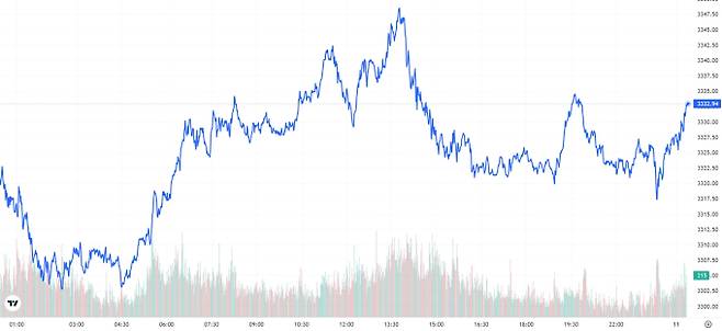 TV 국제 금시세(금값) 0.26% 상승 (3332달러)