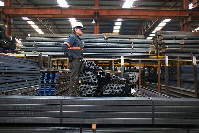 지난 2월11일(현지시간) 멕시코 누에보레온주 몬테레이의 철강 공장 모습.AFP연합뉴스