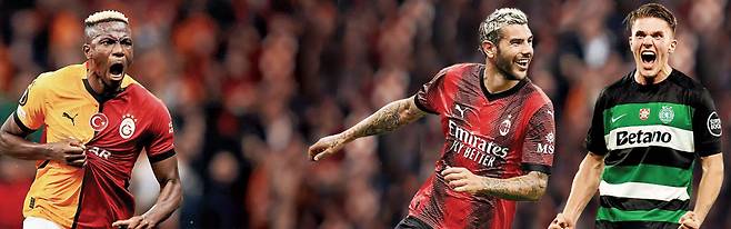 빅터 오시멘, 테오 에르난데스, 빅터 요케레스(왼쪽부터). 게티이미지코리아