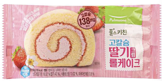 식품제조·가공업체인 마더구스가 제조하고 풀무원 계열사인 푸드머스가 유통·판매한 '고칼슘 딸기크림 롤케이크'.