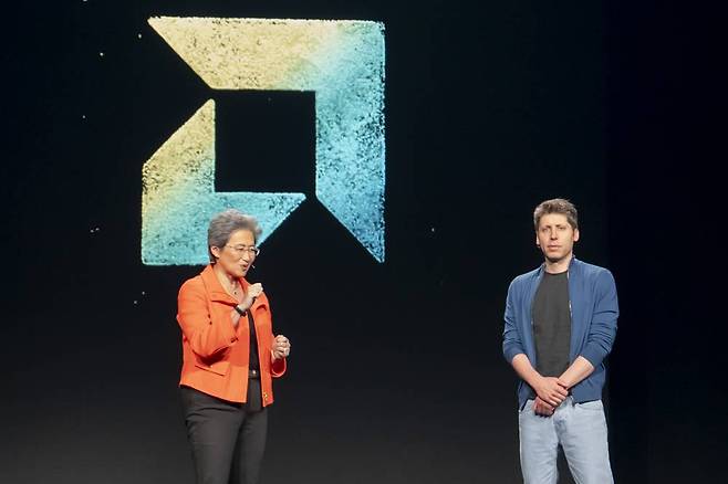 리사 수 AMD 최고경영자(좌측)과 샘 알트만 오픈AI 최고경영자(우측) / 출처=IT동아