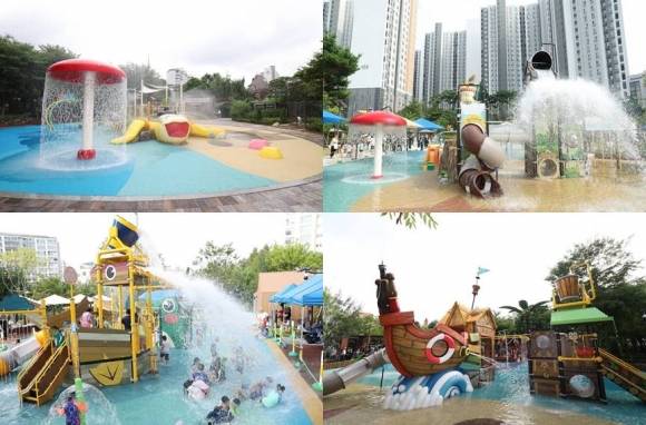 서울 은평구가 운영하는 물 놀이터의 모습. 은평구 제공