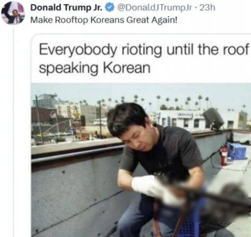 도널드 트럼프 주니어가 지난 6일(현지시간) 남긴 게시글. 엑스(X) 캡처