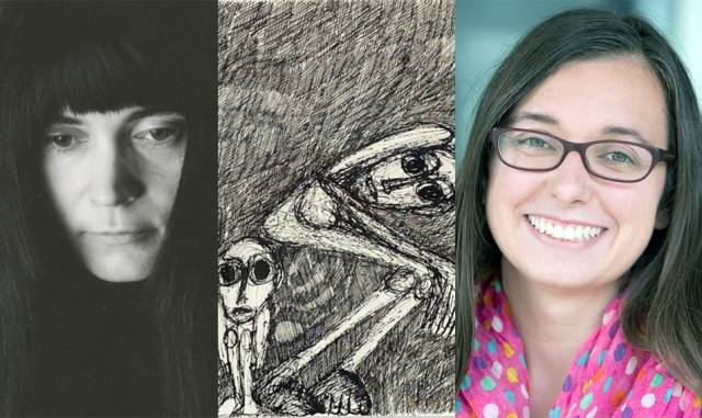 ▲ '유대인 소녀 생존자'로 행세했던 미술작가 로즈마리 코치와 홀로코스트를 주제로 한 드로잉 작품. 22명의 가짜 홀로코스트 희생자를 만들어 낸 역사학박사 블로거 마리 힝스트(오른쪽). Ⓒ위키미디어