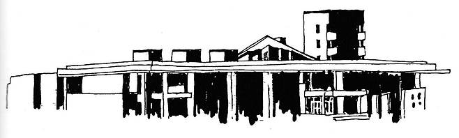 온양민속박물관 설계 초기 단계 김석철 선생의 건물 이미지 스케치. 온양민속박물관 제공