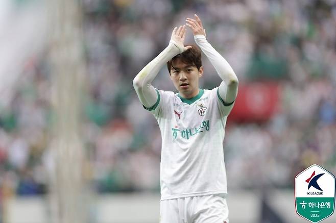 대전하나시티즌 신상은이 제주 SK 유니폼을 입었다. 사진=한국프로축구연맹