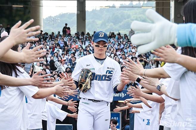 NC 김주원은 13일 창원 NC전부터 팀의 리드오프로 나서고 있다. 출루와 주루 능력을 앞세워 공격의 첨병을 맡아야 한다. 사진제공|NC 다이노스