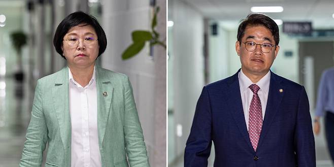 김민석 국무총리 후보자 인사청문특별위원회 김현 더불어민주당 간사(왼쪽)와 배준영 국민의힘 간사가 17일 오전 서울 여의도 국회 의원회관에서 사전 회동에 참석하고 있다. /뉴스1