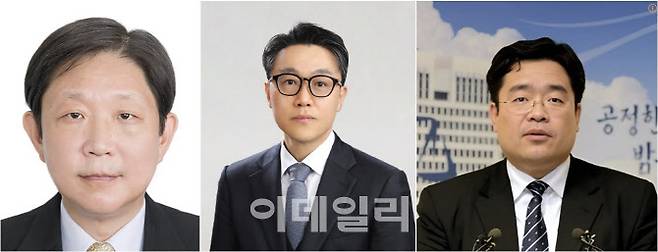 심준보(왼쪽부터) 변호사, 김진욱 변호사, 홍동기 서울고법 수석부장판사.