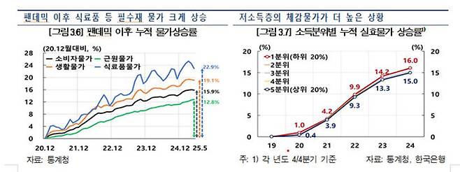 코로나19 팬데믹 이후 필수재 물가 상승 등