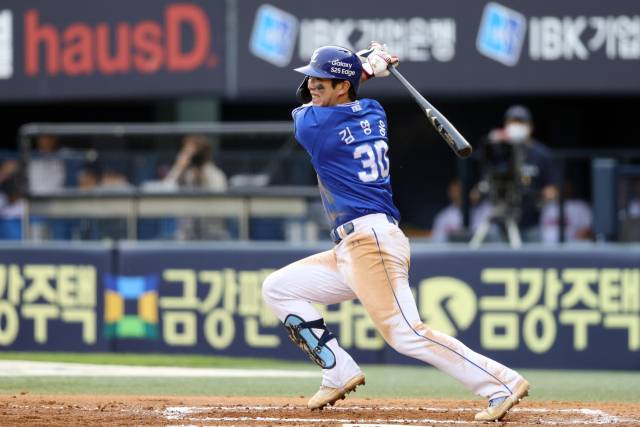 삼성 라이온즈 김영웅의 타격 모습. 삼성 제공