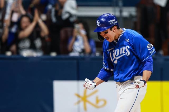 삼성 라이온즈의 김영웅. 삼성 제공