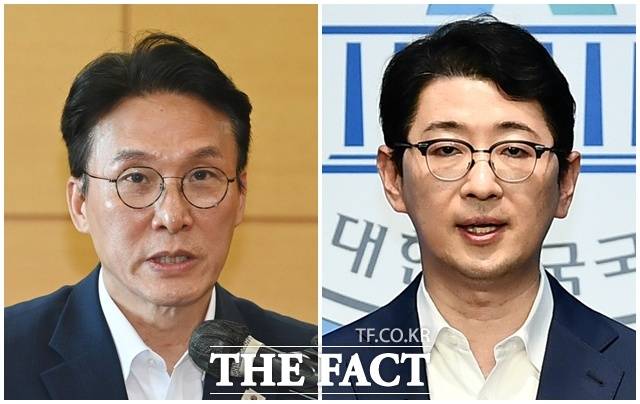 김민석(왼쪽) 국무총리 후보자의 채무 관련 의혹이 점점 커지고 있다. 검사 출신 주진우 국민의힘 의원이 연일 맹공을 퍼붓고 있다. /임영무·박헌우 기자