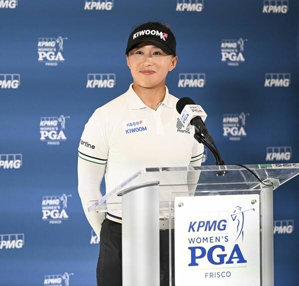 2025년 미국여자프로골프(LPGA) 투어 메이저 골프대회 KPMG 위민스 PGA챔피언십에서 디펜딩 챔피언으로 출전한 양희영 프로가 사전 행사 때 인터뷰 하는 모습이다. 사진제공=2025 PGA of America